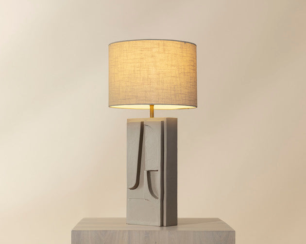 Sunpan Dirsan Table Lamp in Black / Taupe