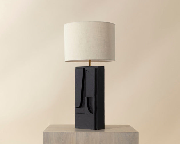 Sunpan Dirsan Table Lamp in Black / Taupe