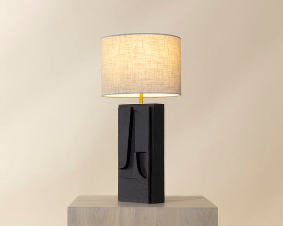 Sunpan Dirsan Table Lamp in Black / Taupe