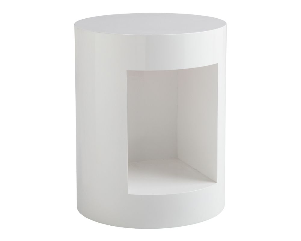 Sunpan Beacon End Table - High Gloss White