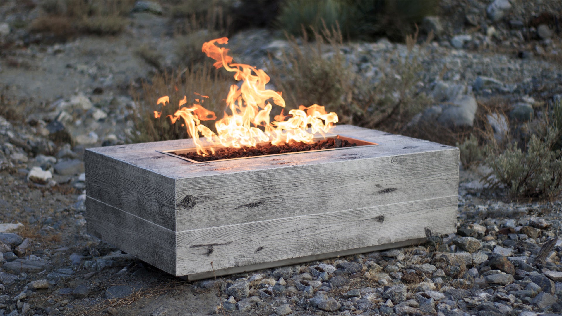 The Outdoor Plus Coronado Wood Grain Fire Pit