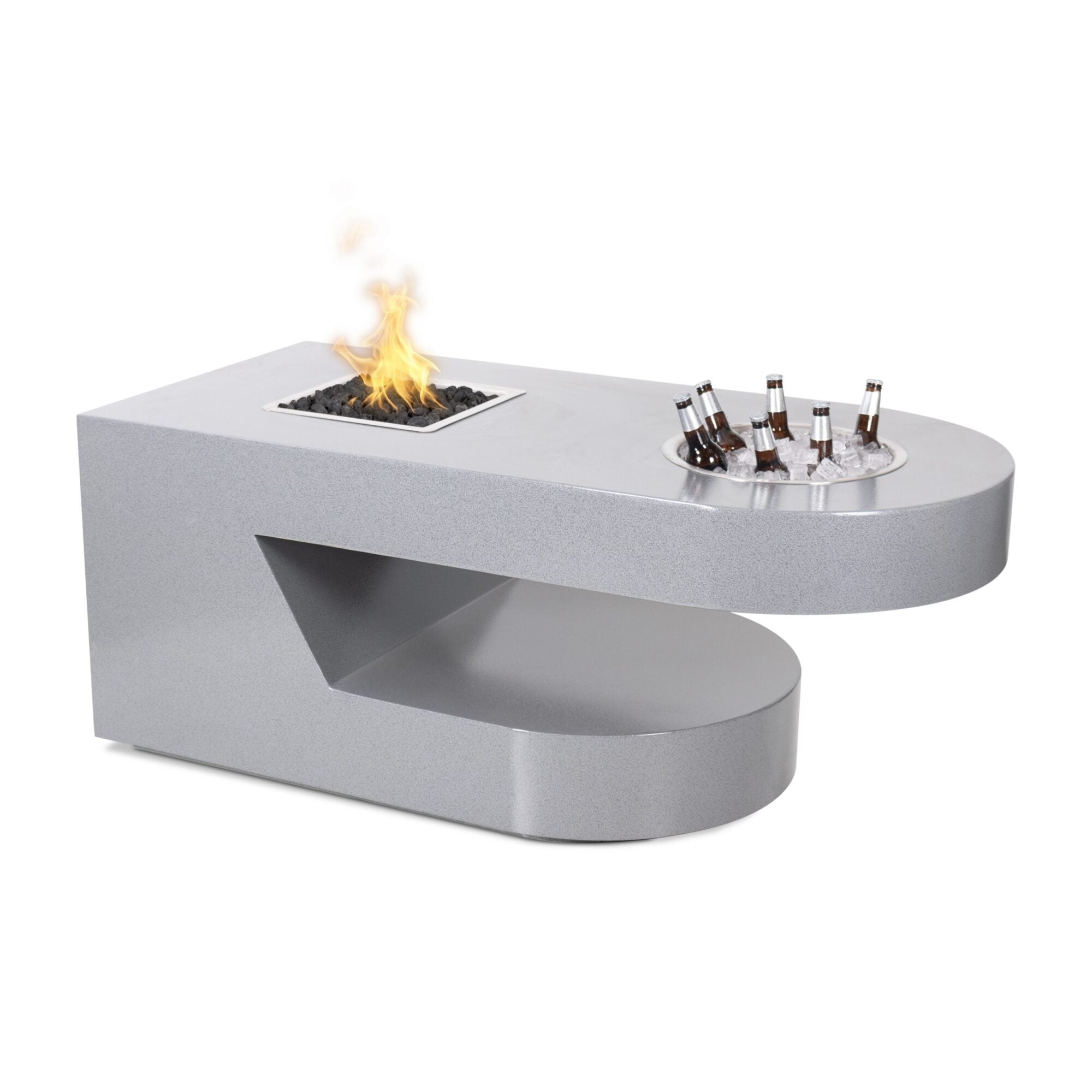 The Outdoor Plus 60" Dana Fire Pit Powder Coated Finish, Liquid Propane, Pewter, Match Lit with Flame Sense System, Dana, Outdoor