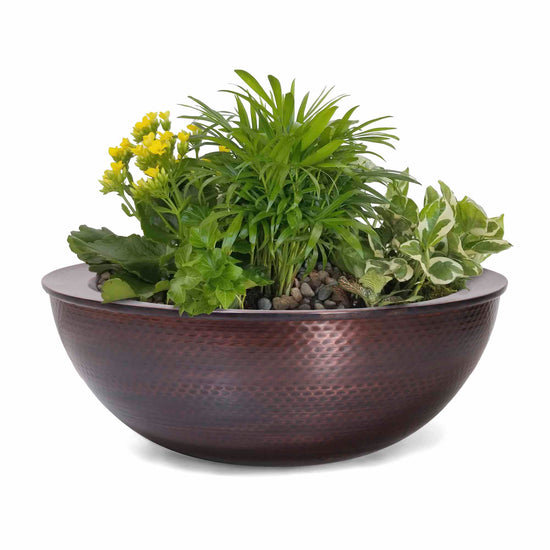 The Outdoor Plus Sedona Hammered Copper Planter Bowl