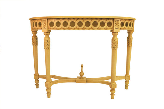 Anderson Teak Neoclassical Demilune Console Table