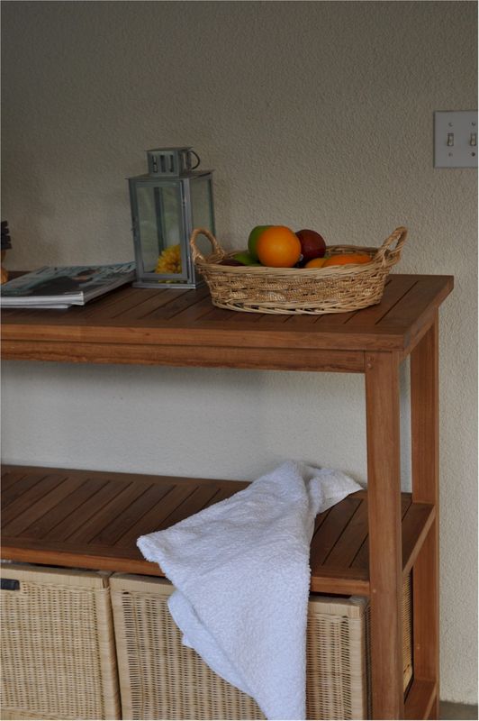 Anderson Teak Towel Console with 2 Shelves Table