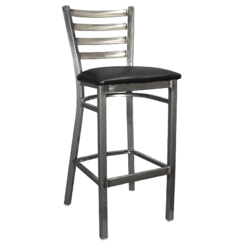 H&D Seating Ladder Back Clear Coat Metal Barstool