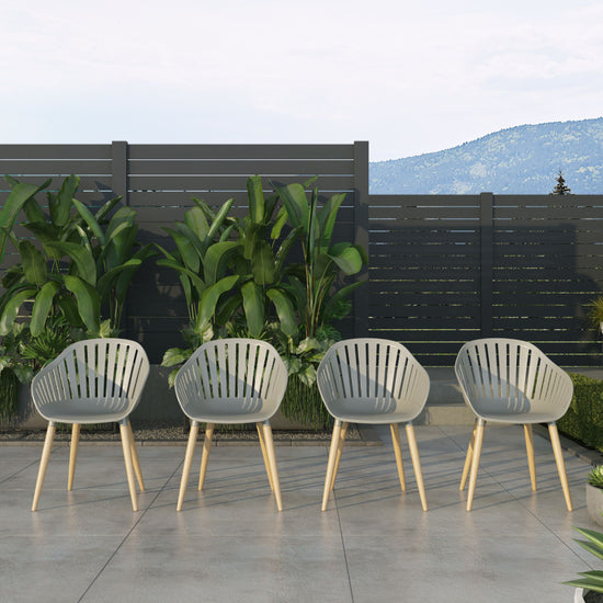 Internaitonal Home Miami Amazonia 4-Piece Chairs Set | Teak Finish/Eucalyptus Wood | Ideal for Outdoors and Indoors