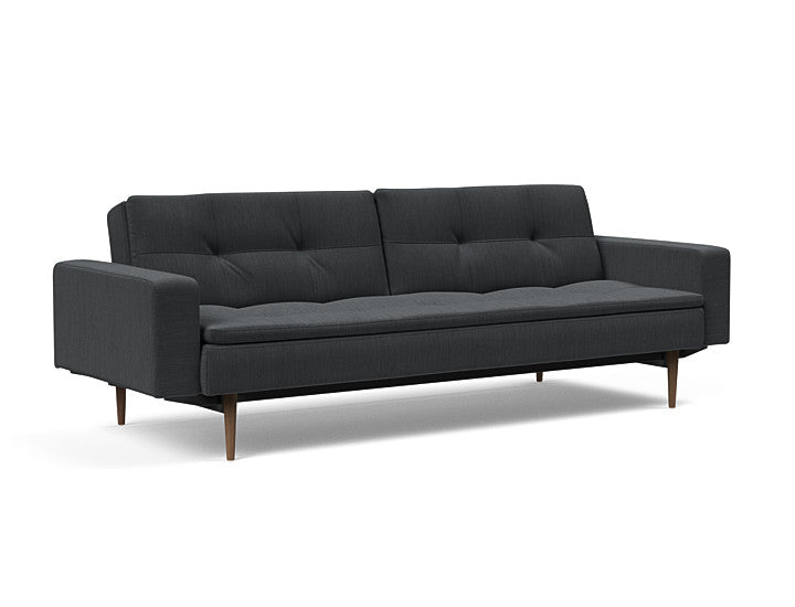 Innovation Living Dublexo Sofa With Arms in Dark Wood/Stainless Steel