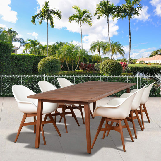 International Home Miami Amazonia Charlotte Deluxe 7 Piece Rectangular Patio Dining Set