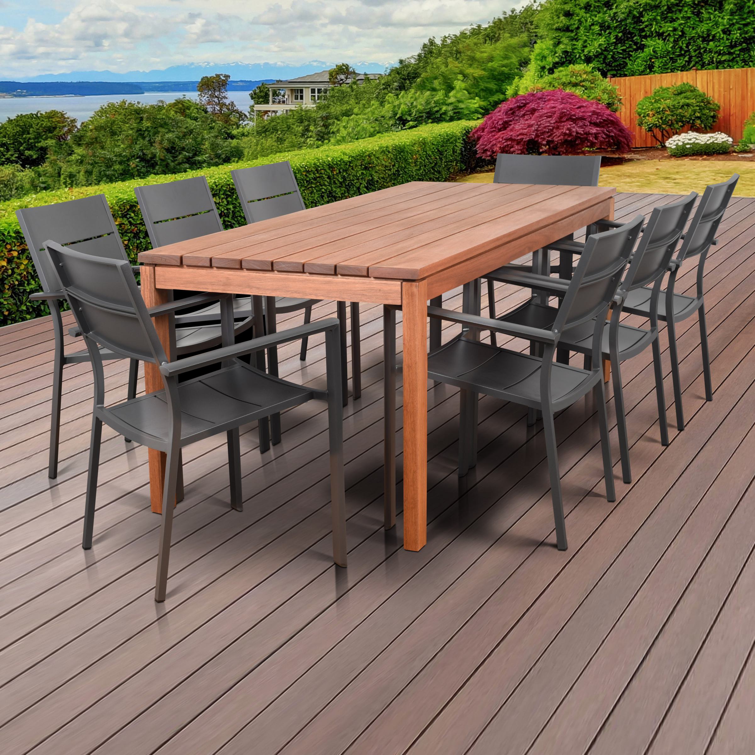 International Home Miami Amazonia Koningsdam 9 Piece Rectangular Patio Dining Set