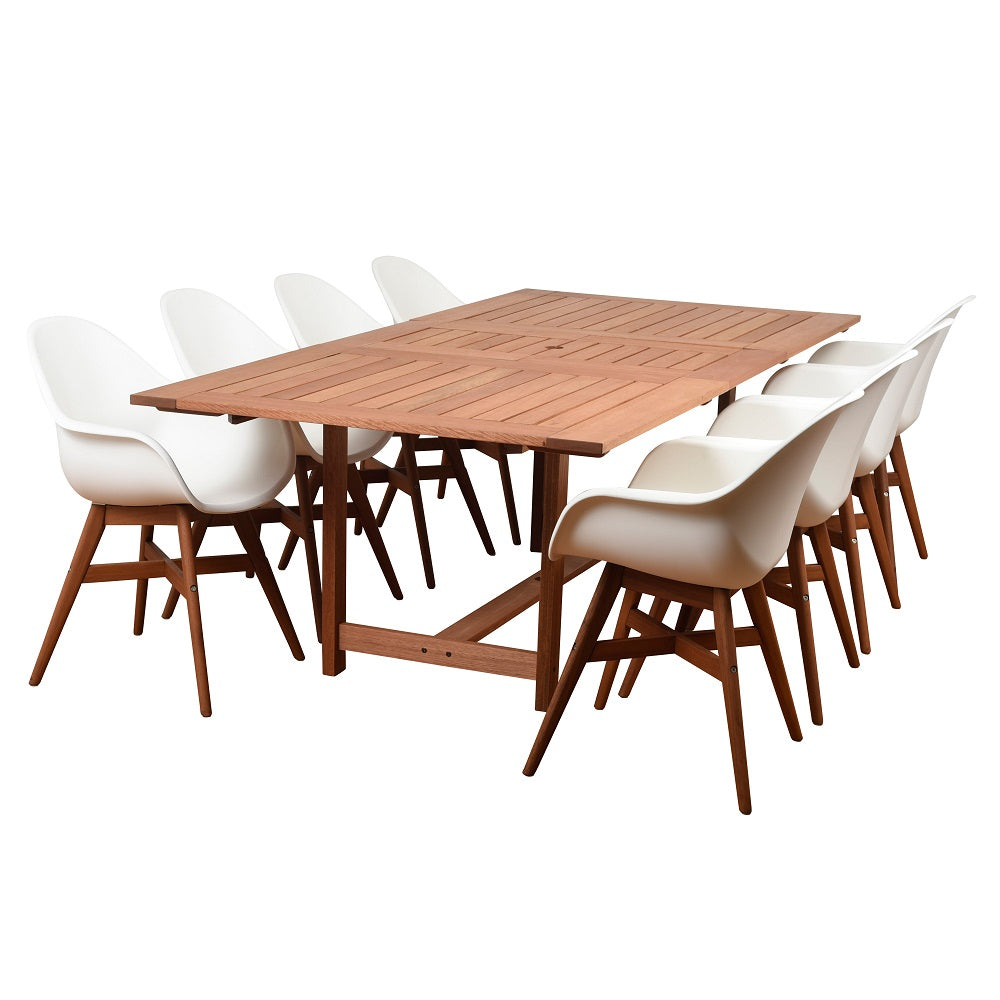 International Home Miami Amazonia Charlotte Deluxe 9 Piece Rectangular Patio Dining Set