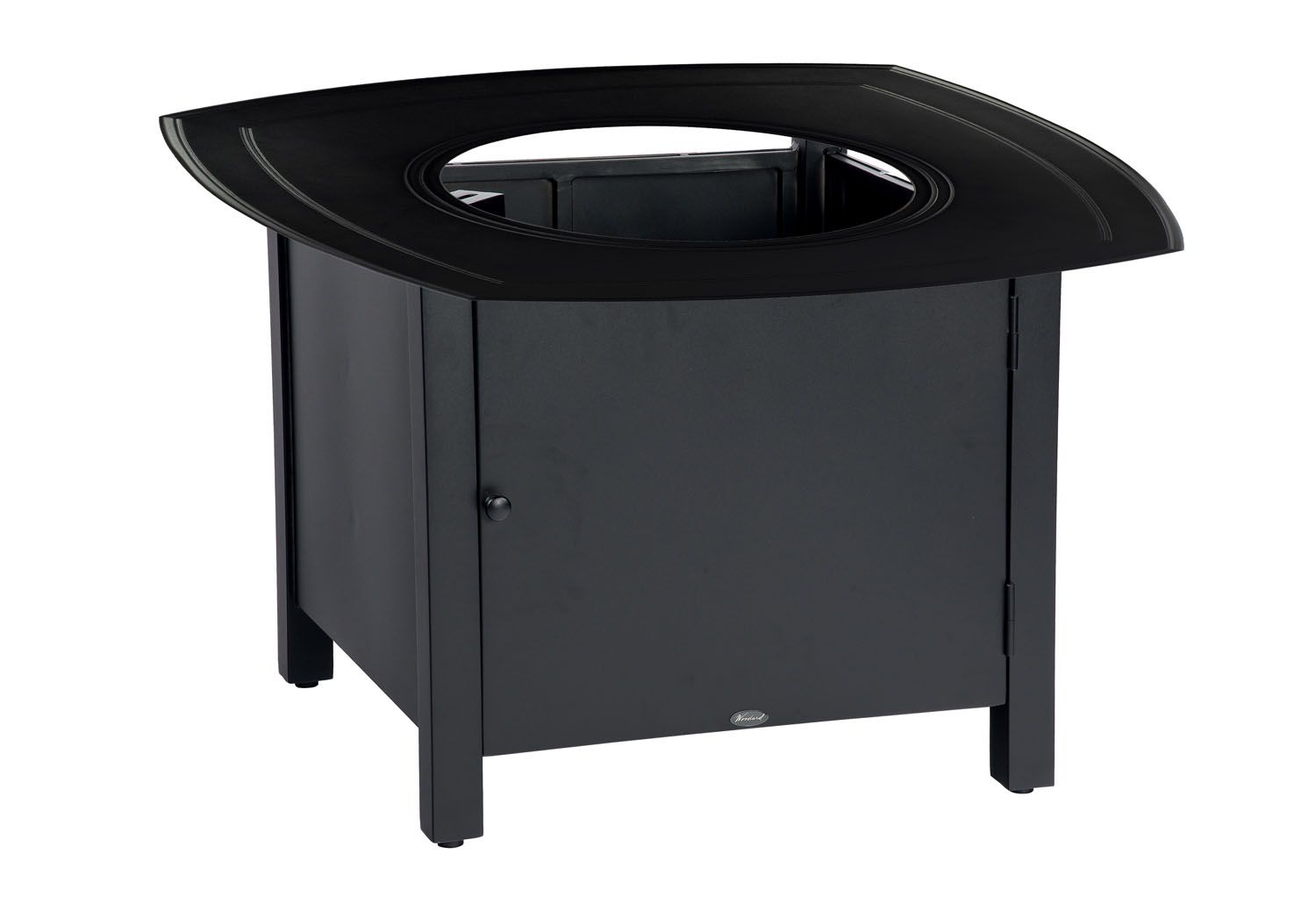 Woodard Solid Cast Aluminum 36'' Square Dining Height Fire Pit Table