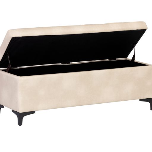 Sunpan Janet Storage Bench Antonio Charcoal / Bravo Black / Bravo Cream