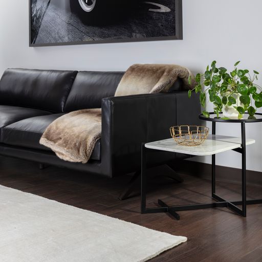 Sunpan Rivas End Table Grey / White Marble