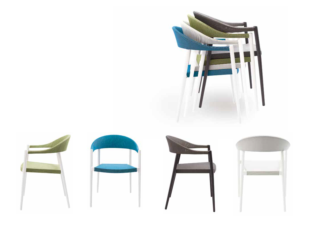 Florida Seating Powder Coated Aluminum Frame Arm Chair with Textilene Seat And Back - TEX-01 A
