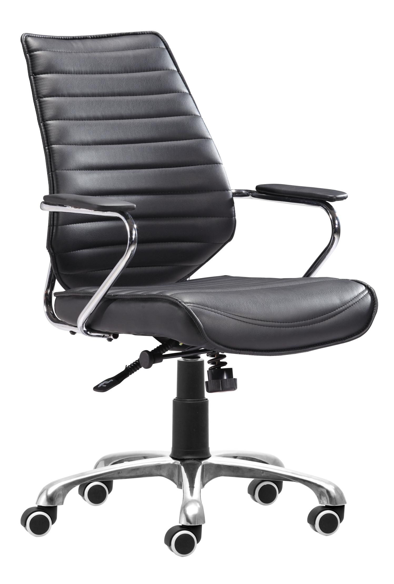 Zuo Modern Enterprise Low Back Office Chair Black/White/Espresso/Orange