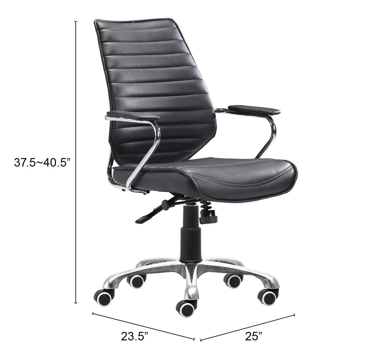 Zuo Modern Enterprise Low Back Office Chair Black/White/Espresso/Orange