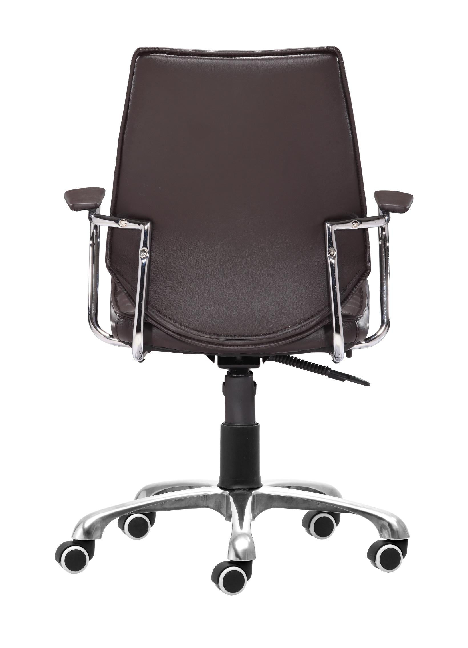 Zuo Modern Enterprise Low Back Office Chair Black/White/Espresso/Orange
