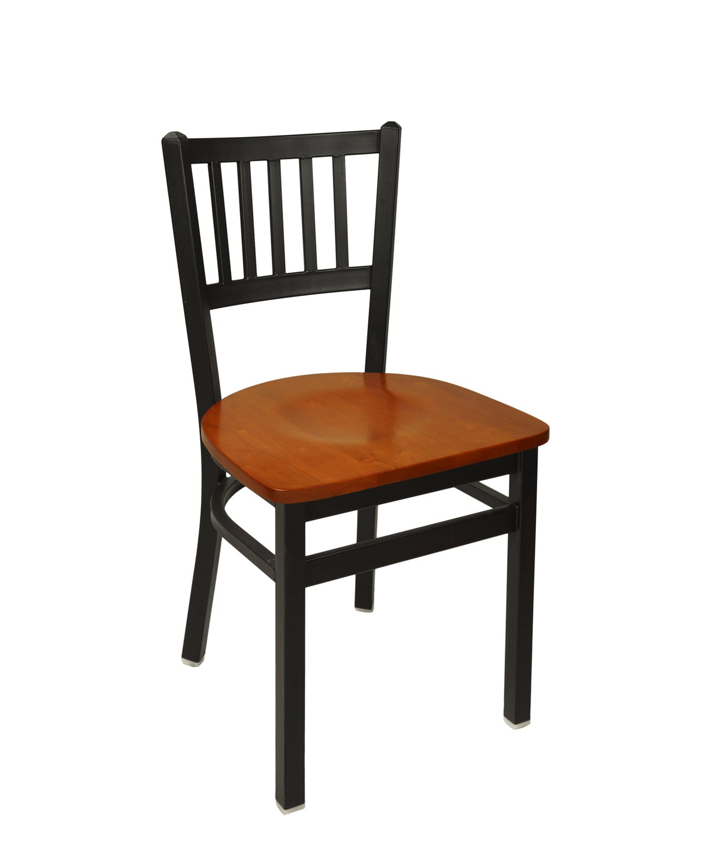 BFM Seating Troy Slat Back Chair In Steel Frame And Sand Black Finish