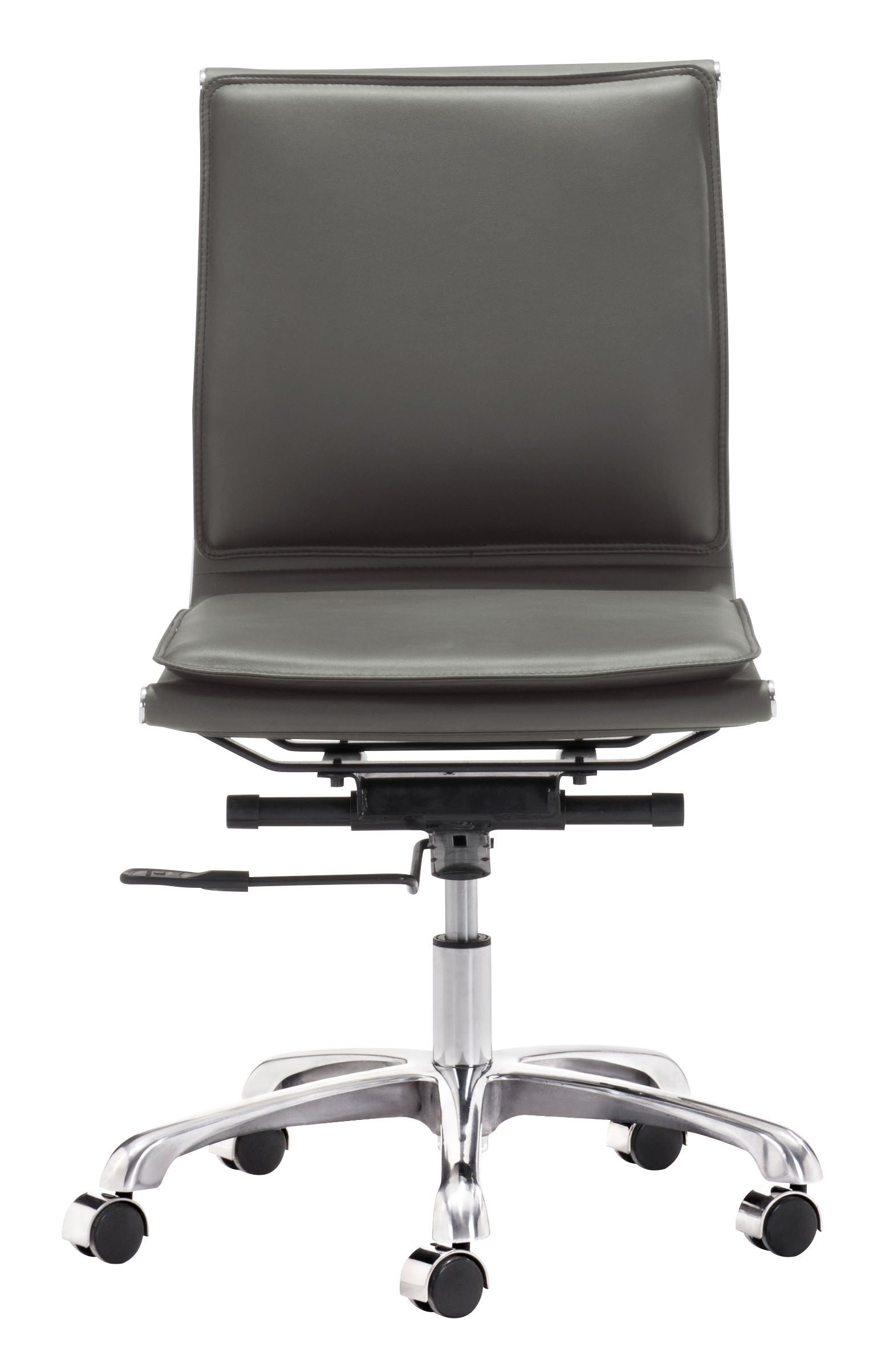 Zuo Modern Lider Plus Armless Office Chair in Black/White/Gray