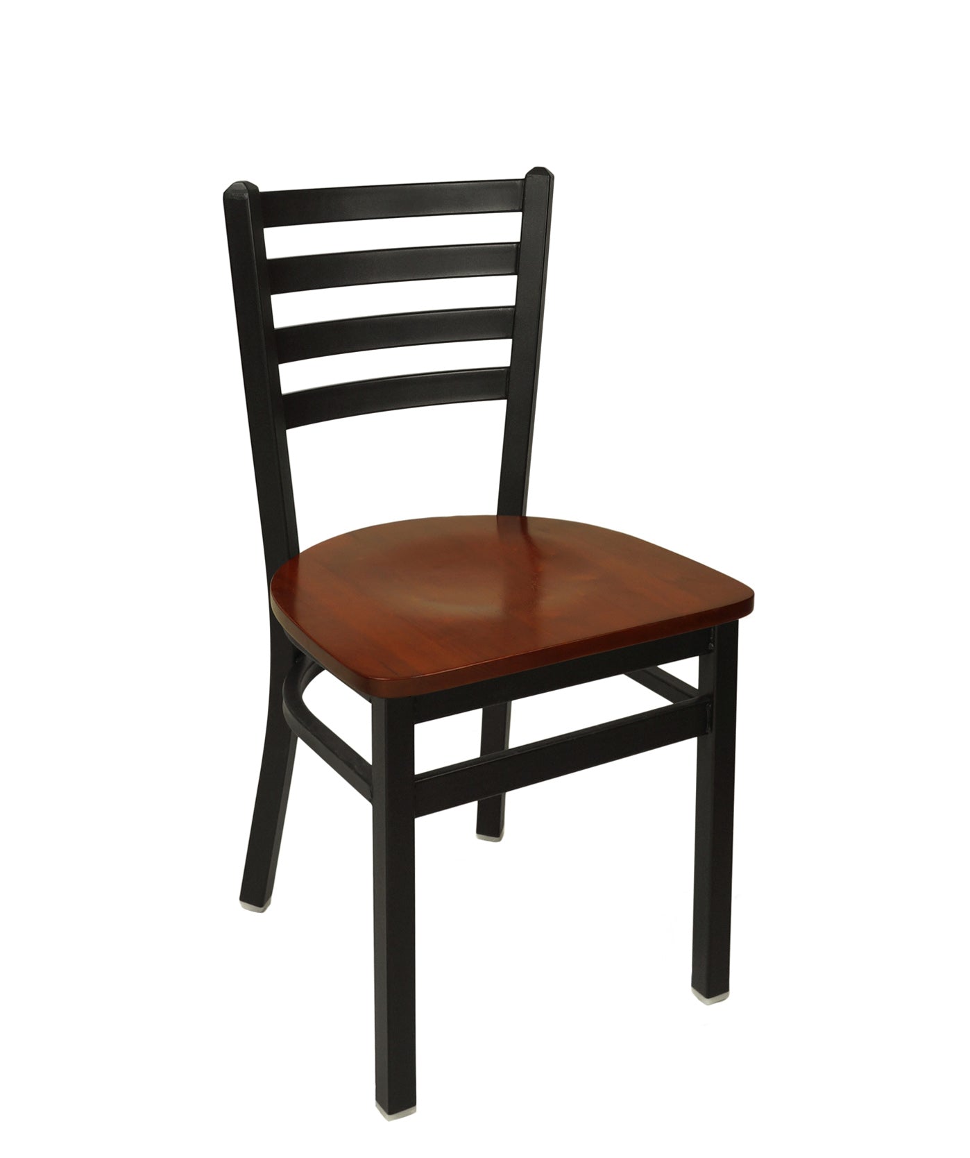 BFM Seating Lima Ladder Back Chair In Steel Frame And Clear Coat Finish