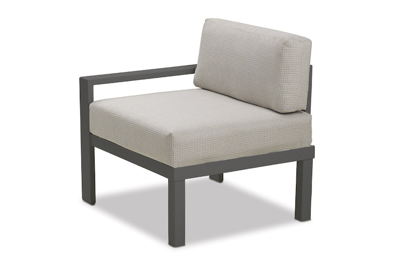 Telescope Casual Larssen Deep Cushion End/Arm Section, White, 01A Red, Arm Chairs, Cushion, Larssen, Aluminum, 4 Legs, Outdoor