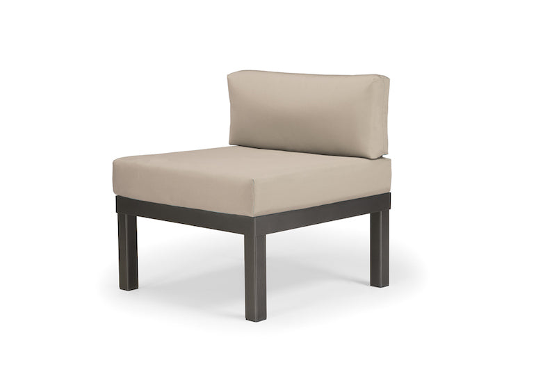 Telescope Casual Larssen Deep Cushion Armless Single Seat Section, White, Red, Armless Chairs, Cushion, Larssen, Aluminum, 4 Legs, Outdoor