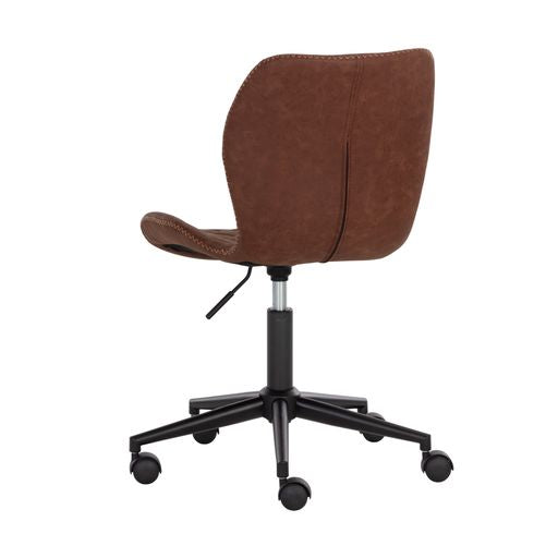 Sunpan Lyla Office Chair Black in Antique Brown / Antique Grey