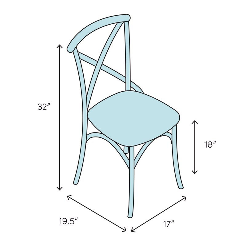 H&D Seating Cross Back Metal Chair - Set of 2