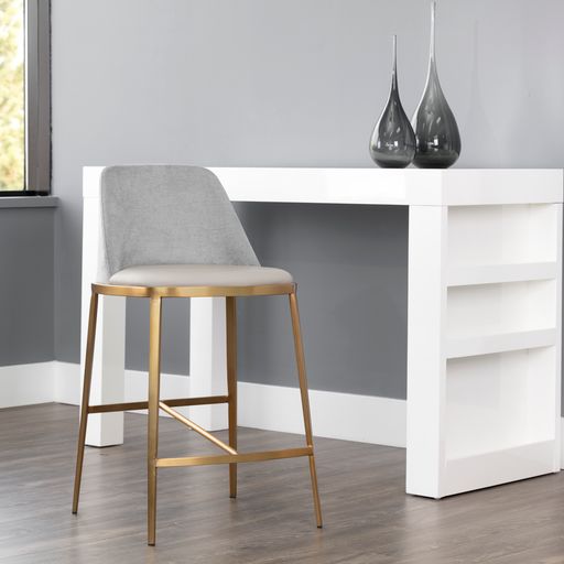 Sunpan Dover Counter Stool in Bravo Portabella-Sparrow Grey / Napa Stone-Polo Club Stone