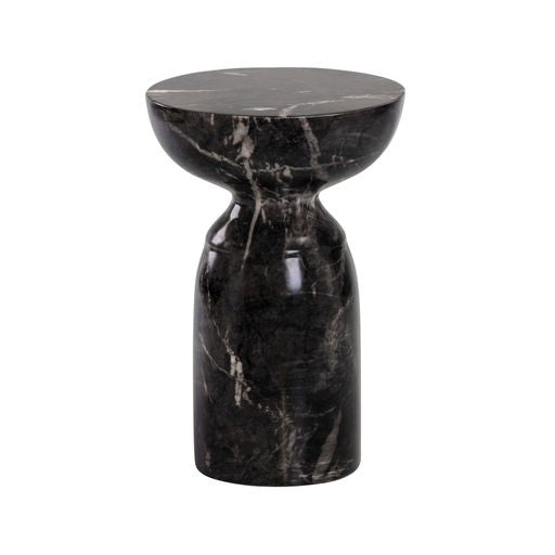 Sunpan Goya End Table Marble Look in Black / White