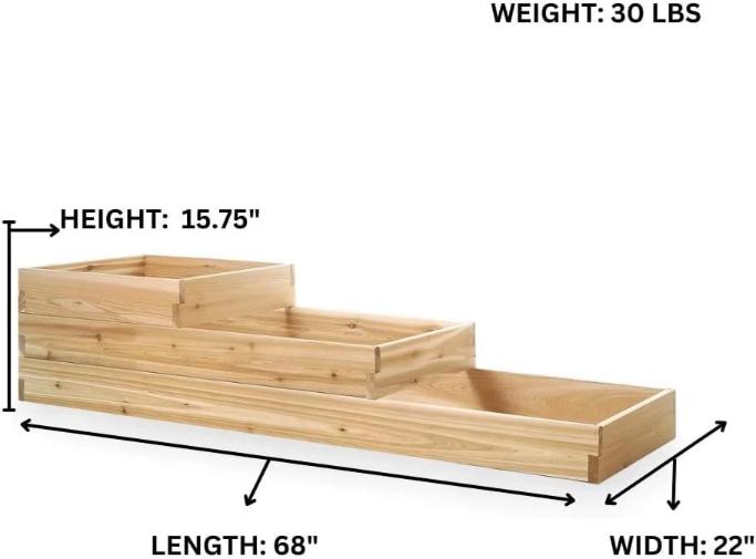 All Things Cedar 3-Step Tiered Garden Box