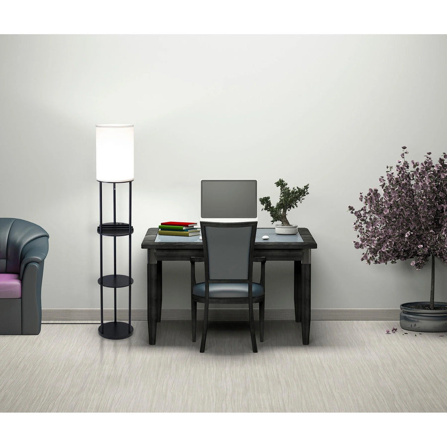 Adesso Charging Station Shelf Floor Lamp