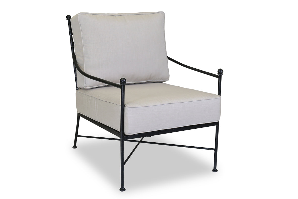 Sunset West Provence Wrought Iron Club Chair with Cushion