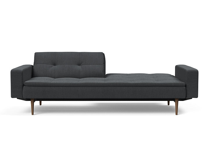 Innovation Living Dublexo Sofa With Arms in Dark Wood/Stainless Steel
