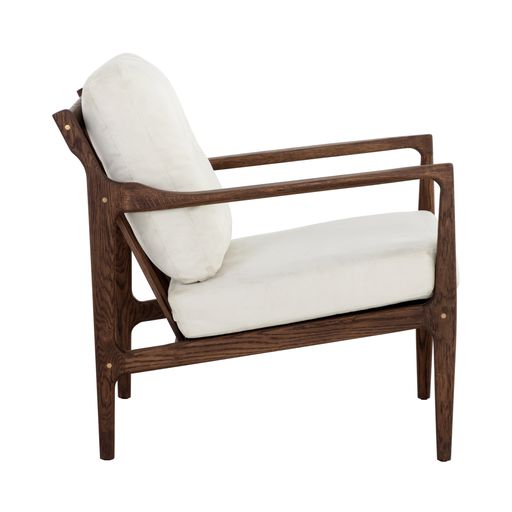 Sunpan Gilmore Lounge Chair Black - Black Leather / Walnut - Vienna Cream