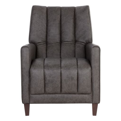Sunpan Romalda Lounge Chair - Vintage Charcoal Leather