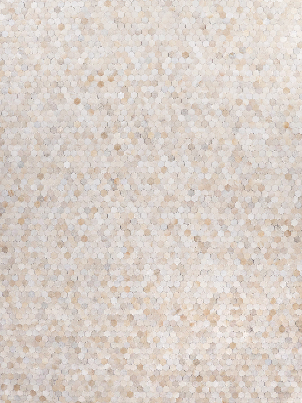 Exquisite Rugs Mosaic Leather Cowhide Ivory Area Rug