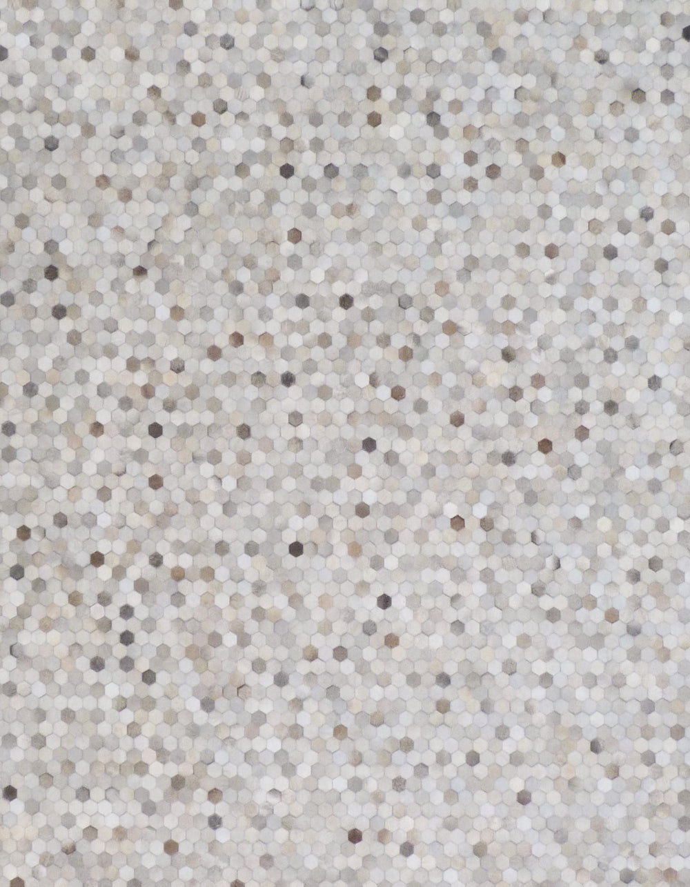 Exquisite Rugs Mosaic Leather Cowhide Ivory Area Rug