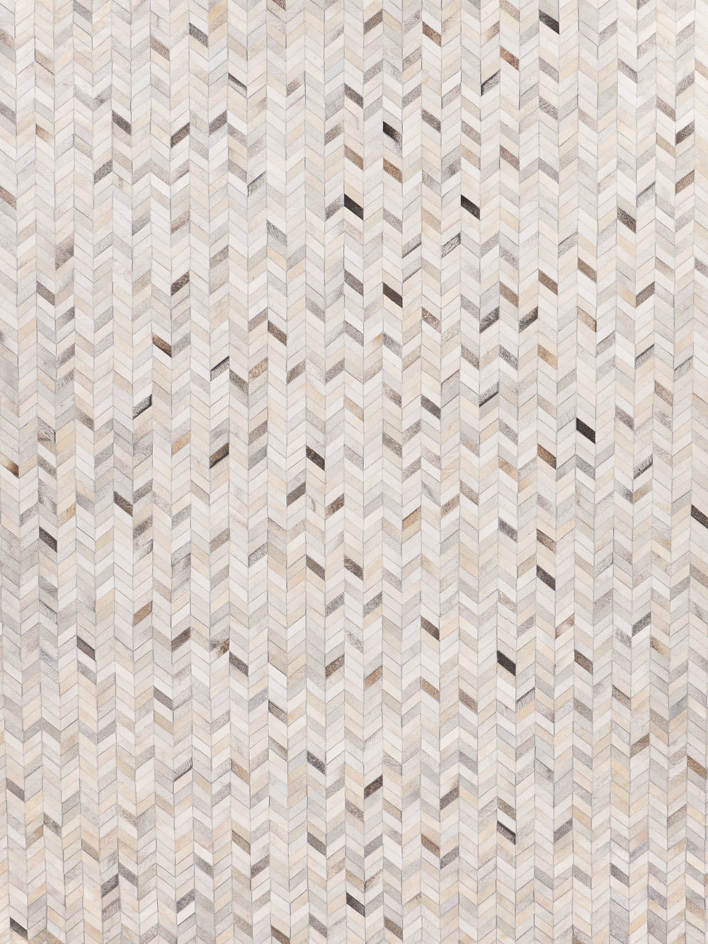 Exquisite Rugs Mosaic Leather Cowhide Ivory Area Rug