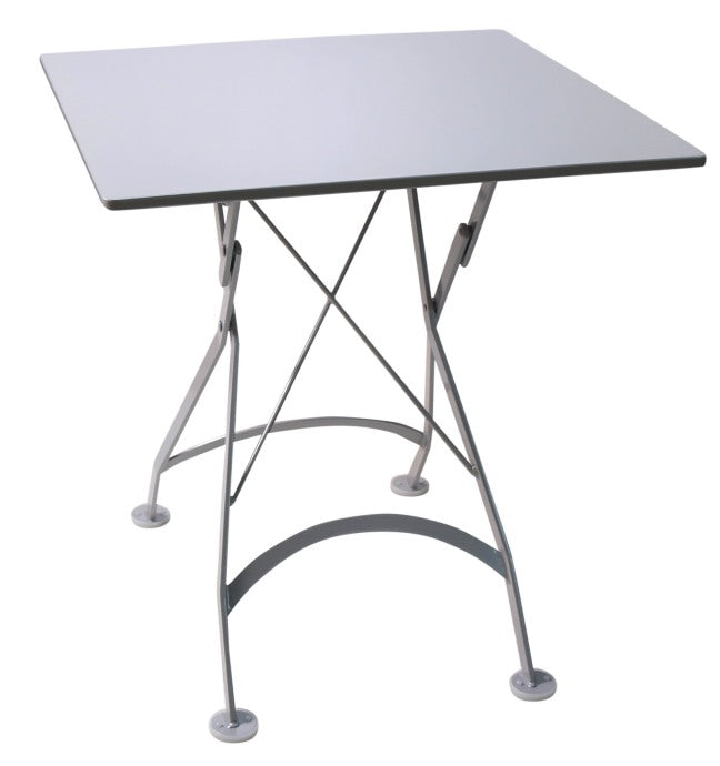 Furniture Designhouse French Cafe Bistro 28' Square Folding Table - Powder Coated Steel Top and Legs - Jet Black and Flame Red and Green