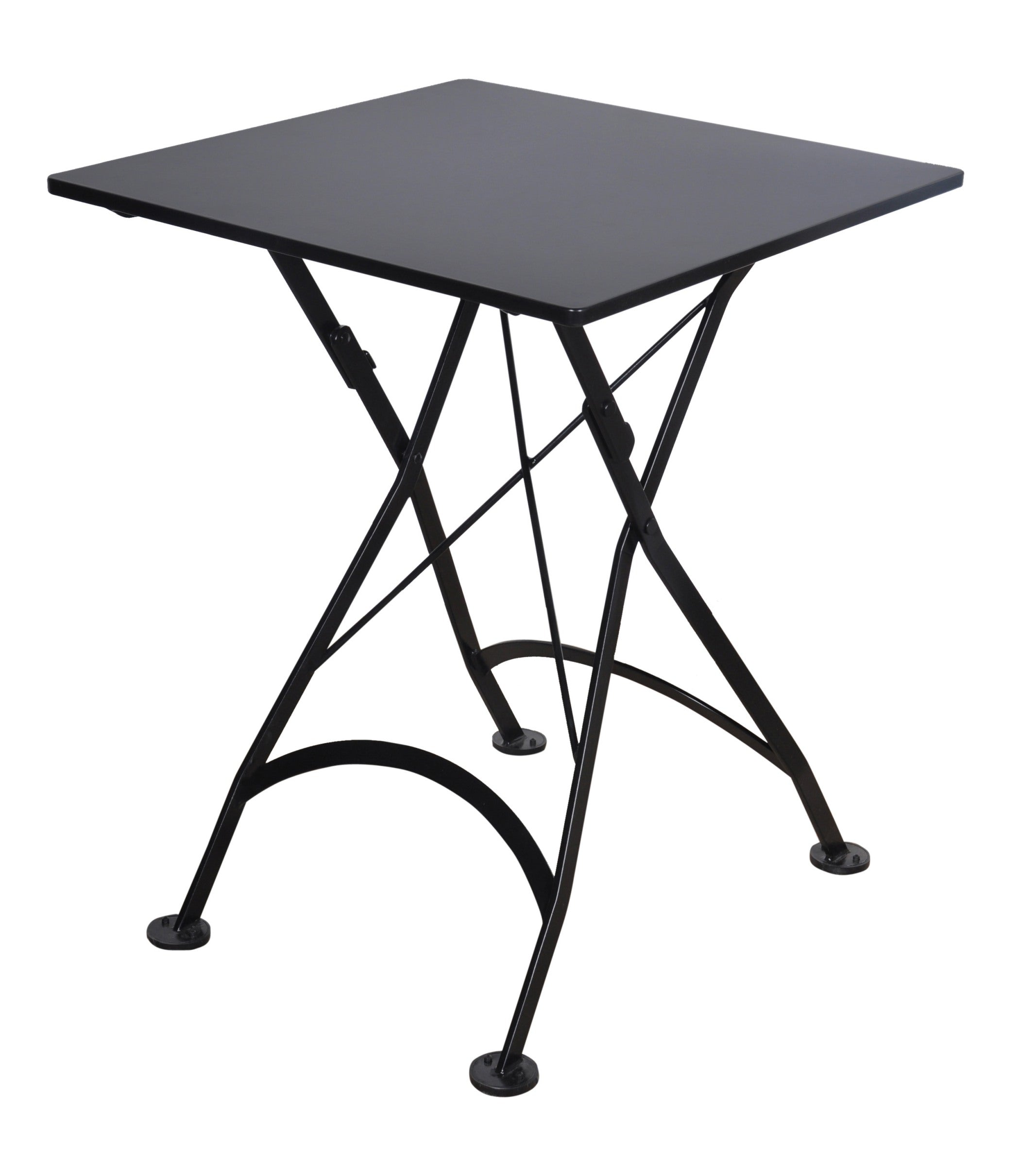 Furniture Designhouse French Cafe Bistro 24' Square Folding Table - European Chestnut Wood Slat Top