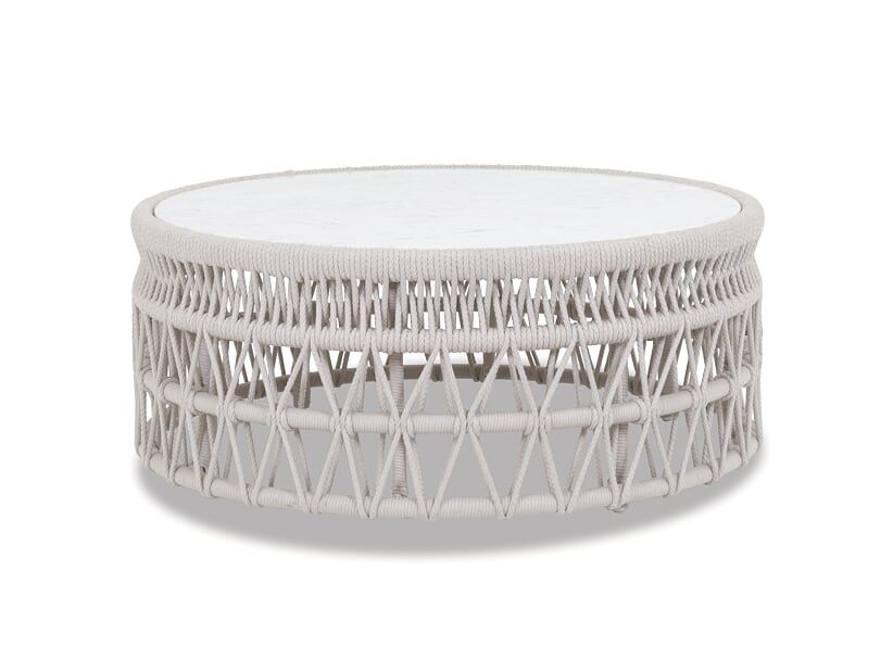 Sunset West Dana Coffee Table with Honed Carrara Marble Top