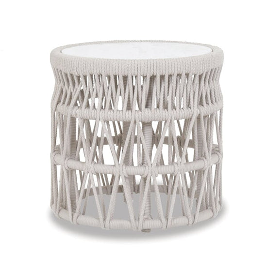 Sunset West Dana End Table with Honed Carrara Marble Top