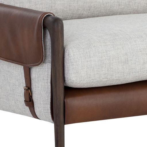 Sunpan Mauti Sofa - Brown - Vault Fog / Bravo Cognac
