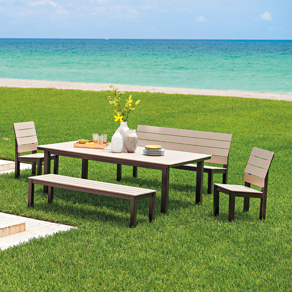 Dining Height Table LegsTextured WhiteSlatted Snow