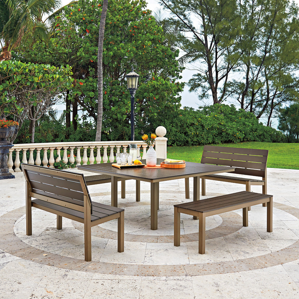 Dining Height Table LegsTextured WhiteSlatted Desert