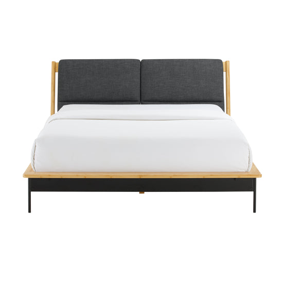 Greenington Santa Cruz Queen Platform Bed with Fabric, Wheat