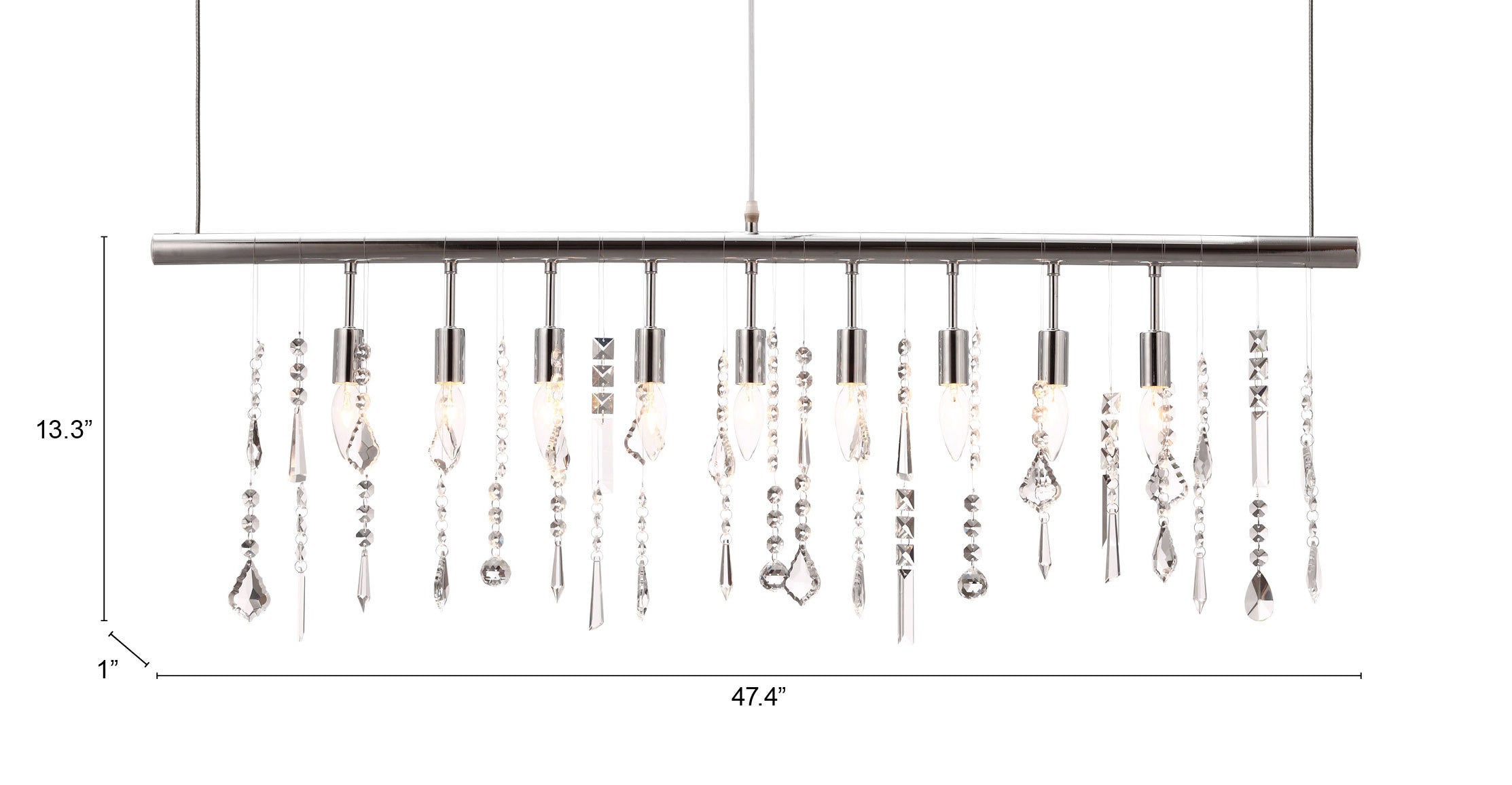 Zuo Modern Shooting Stars Ceiling Lamp Chrome