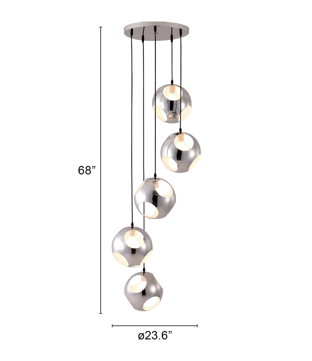 Zuo Modern Meteor Shower Ceiling Lamp Chrome